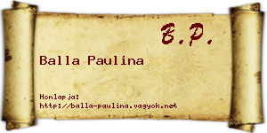 Balla Paulina névjegykártya