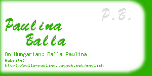 paulina balla business card